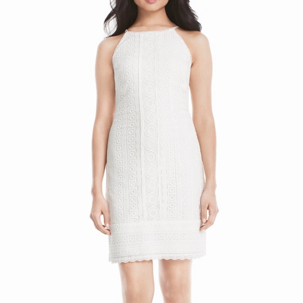 White House Black Market Sleeveless White Shift Dress size 10